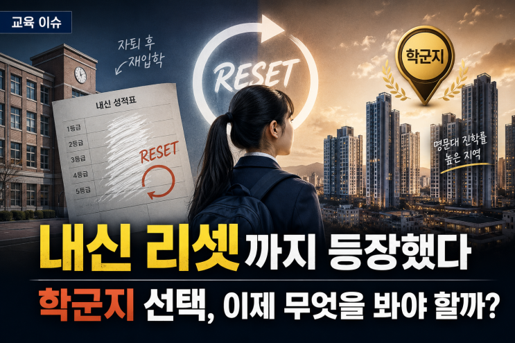 내신 리셋까지 등장한 시대, 학군지 고르는 기준이 달라지고 있습니다