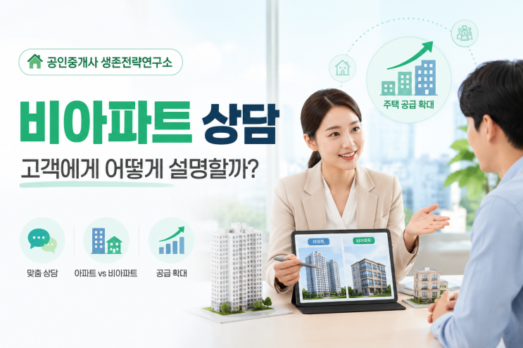 아파트만 보던 고객에게 비아파트를 어떻게 설명할까?
