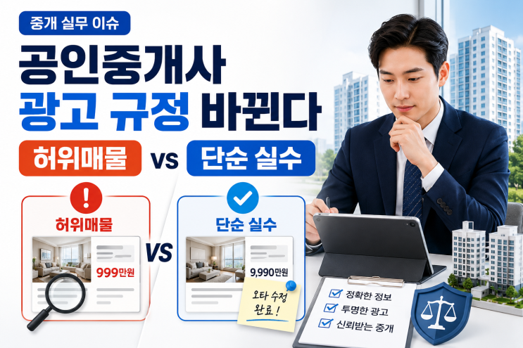 공인중개사 광고 규정 바뀐다: 허위매물과 단순 실수의 차이